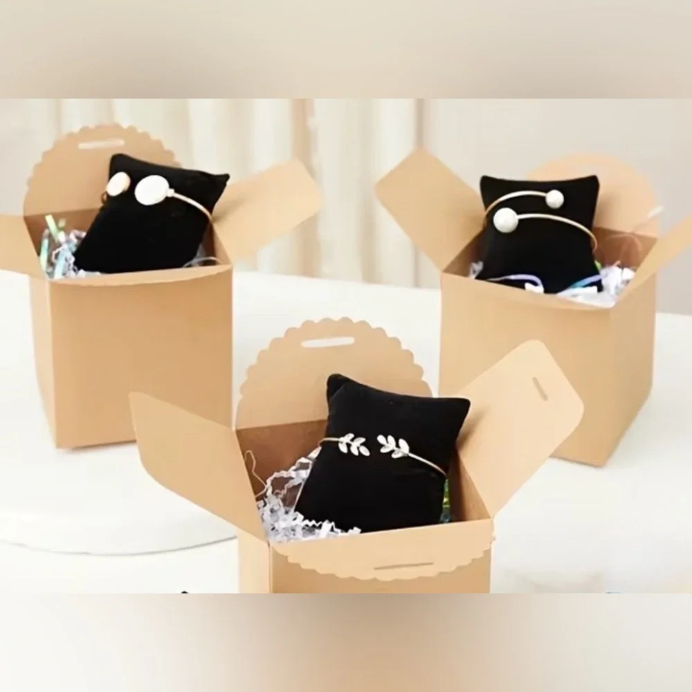 3 Black Velvet Jewelry Pillows- (3 Pieces) New